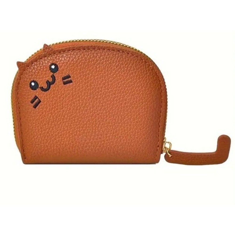 Cat Wallet Card Case Purse Card‎ Holder Cute Brown Tan Wallet New